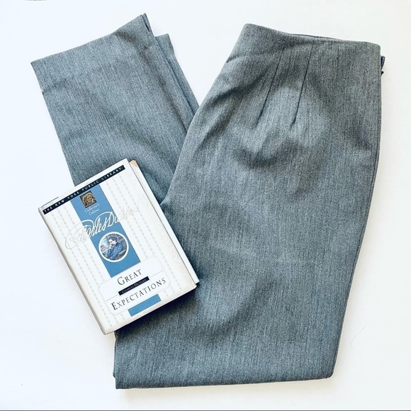 Talbots Grey Gray Dress Pants Stretch Side Zipper 12 Petite - Picture 1 of 10